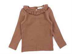 Lil Atelier carob brown ruffle blouse